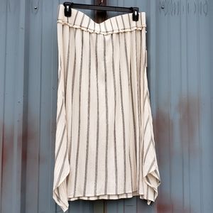 Ava James Asymmetrical Skirt Cream/Black Stripes